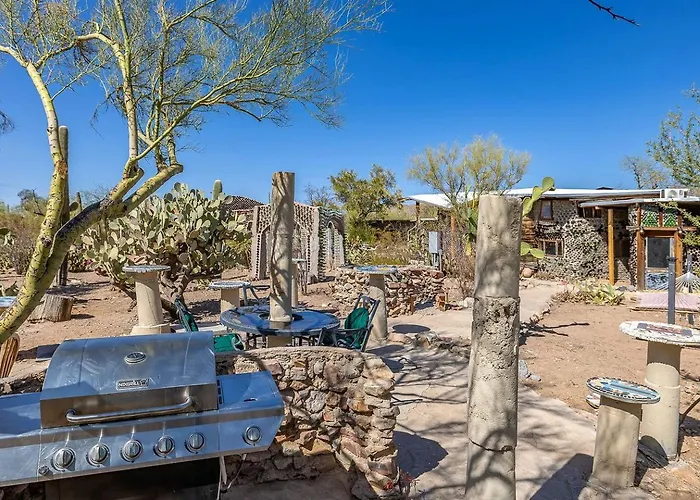 Whimsical Earth House With Colorful Bottle Architecture Near Saguaro National Park In Tucson, Arizona * Tucson