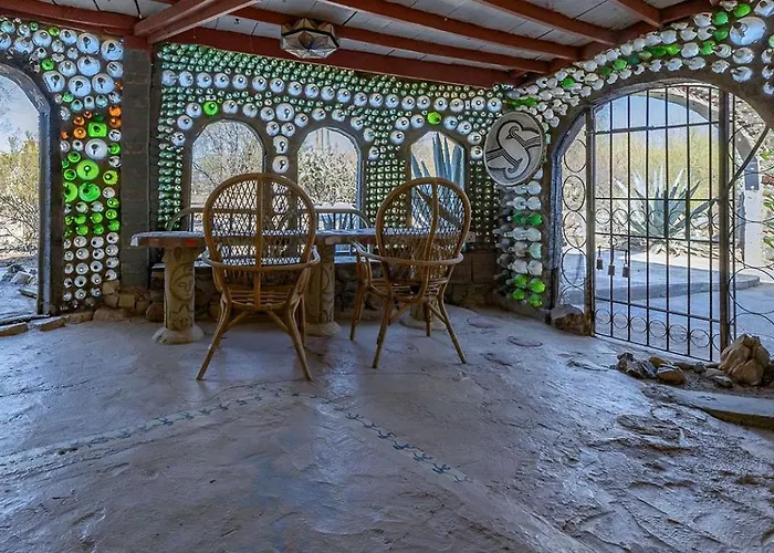 Whimsical Earth House With Colorful Bottle Architecture Near Saguaro National Park In Tucson, Arizona
