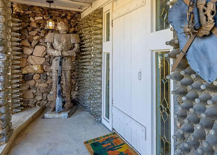 Whimsical Earth House With Colorful Bottle Architecture Near Saguaro National Park In Tucson, Arizona