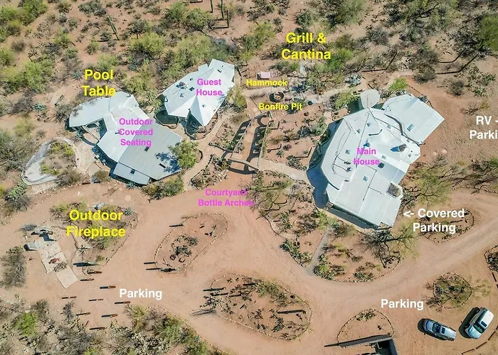 Whimsical Earth House With Colorful Bottle Architecture Near Saguaro National Park In Tucson, Arizona * Tucson