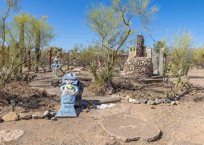 Whimsical Earth House With Colorful Bottle Architecture Near Saguaro National Park In Tucson, Arizona Tucson